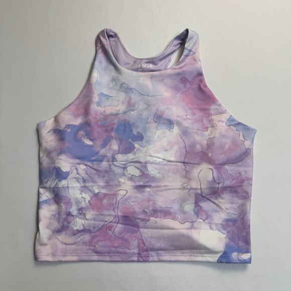 Tek Gear Longline Bra Tank Built in Shelf Bra Girl's Size 14 Plus Pink Purple - Picture 1 of 10